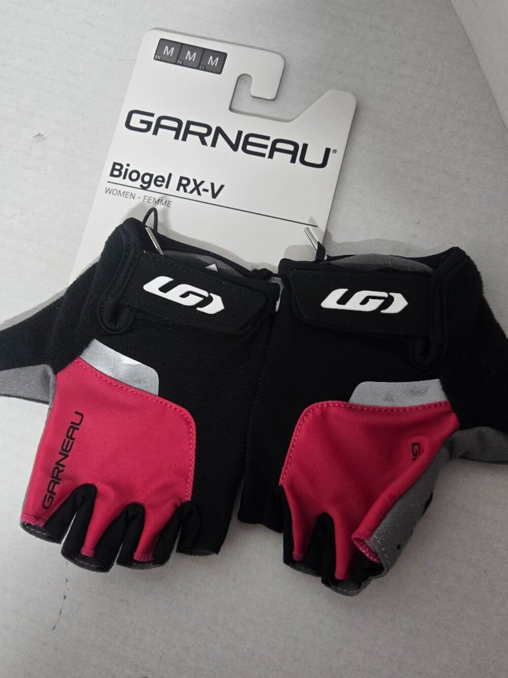 Louis Garneau Biogel RX-V Women's Cycling Gloves Pink Black Size M NWT